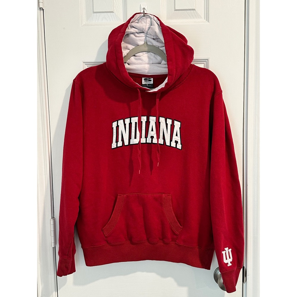 Stadium Athletics Indiana Hoosiers Red Hoodie Embroidered Sweatshirt Kids Large - Picture 1 of 12